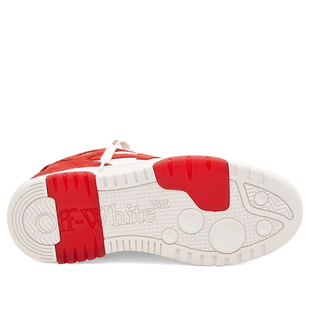 Off White Men's Out Of Office Suede Sneaker Brick Red/White